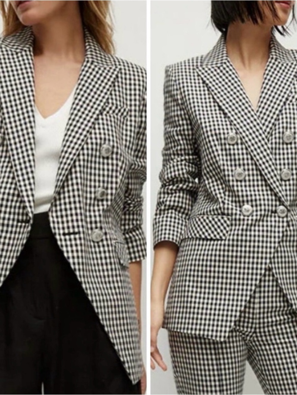 Veronica Beard Charleston Dickey Gingham Check Jacket Black Ecru Size 0
